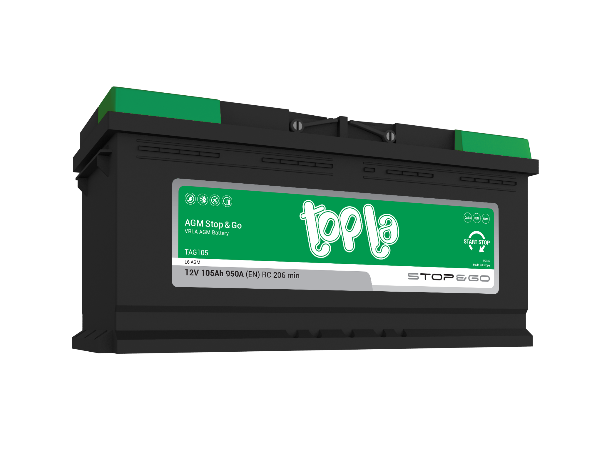 Topla AGM Stop&Go 105 Ah TAG105
