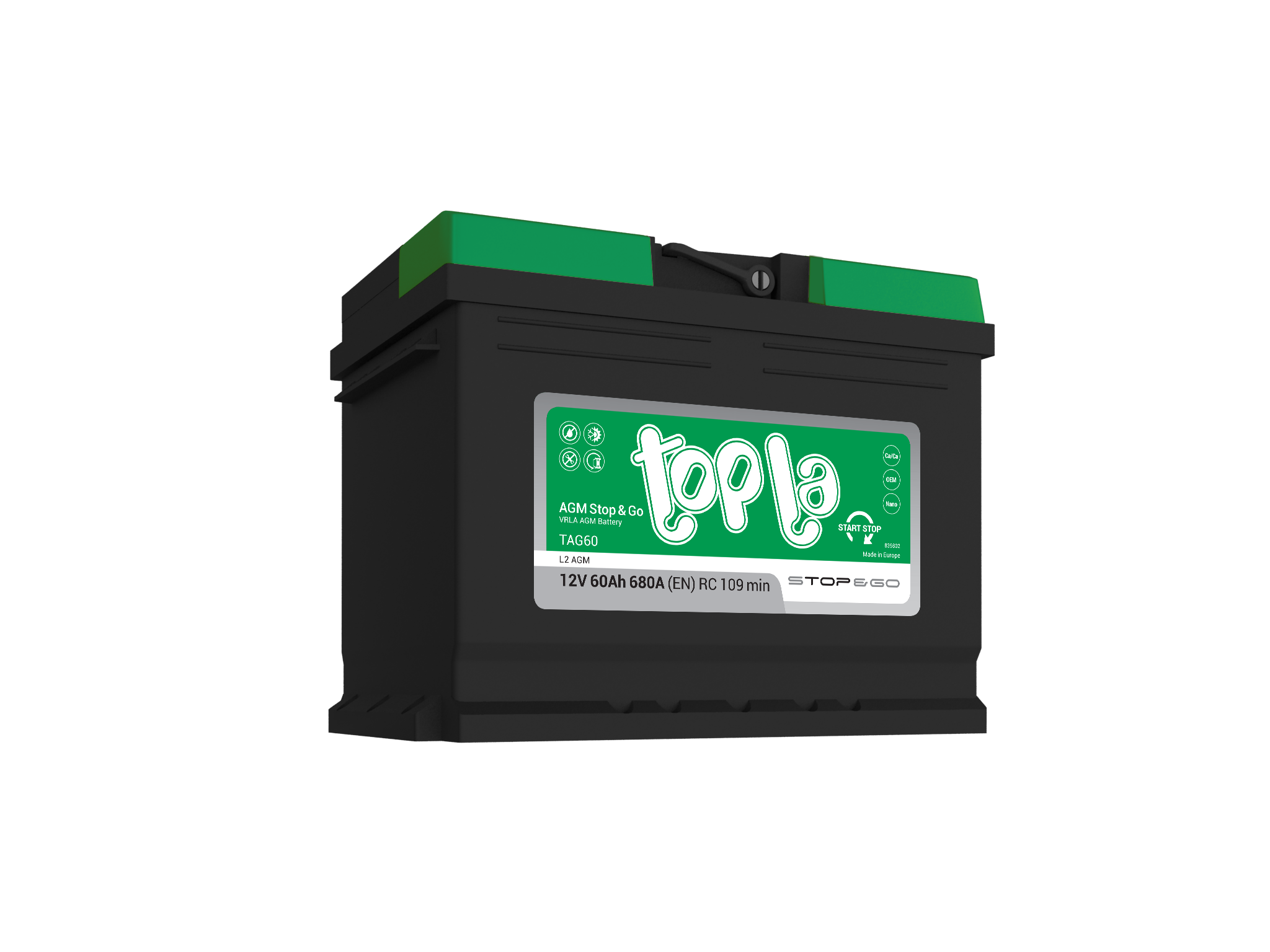 Topla AGM Stop&Go 60 Ah TAG60