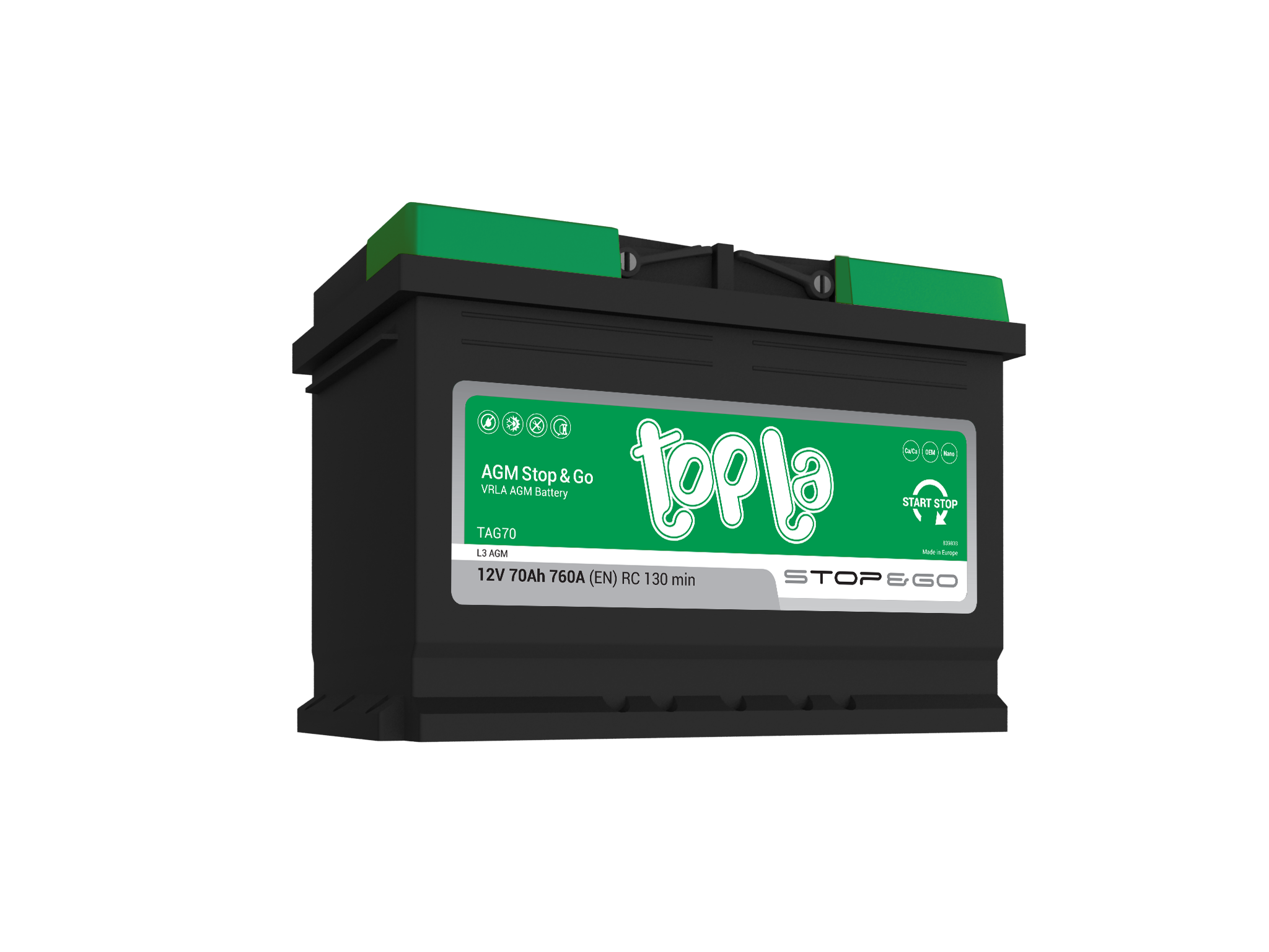 Topla AGM Stop&Go 70 Ah TAG70