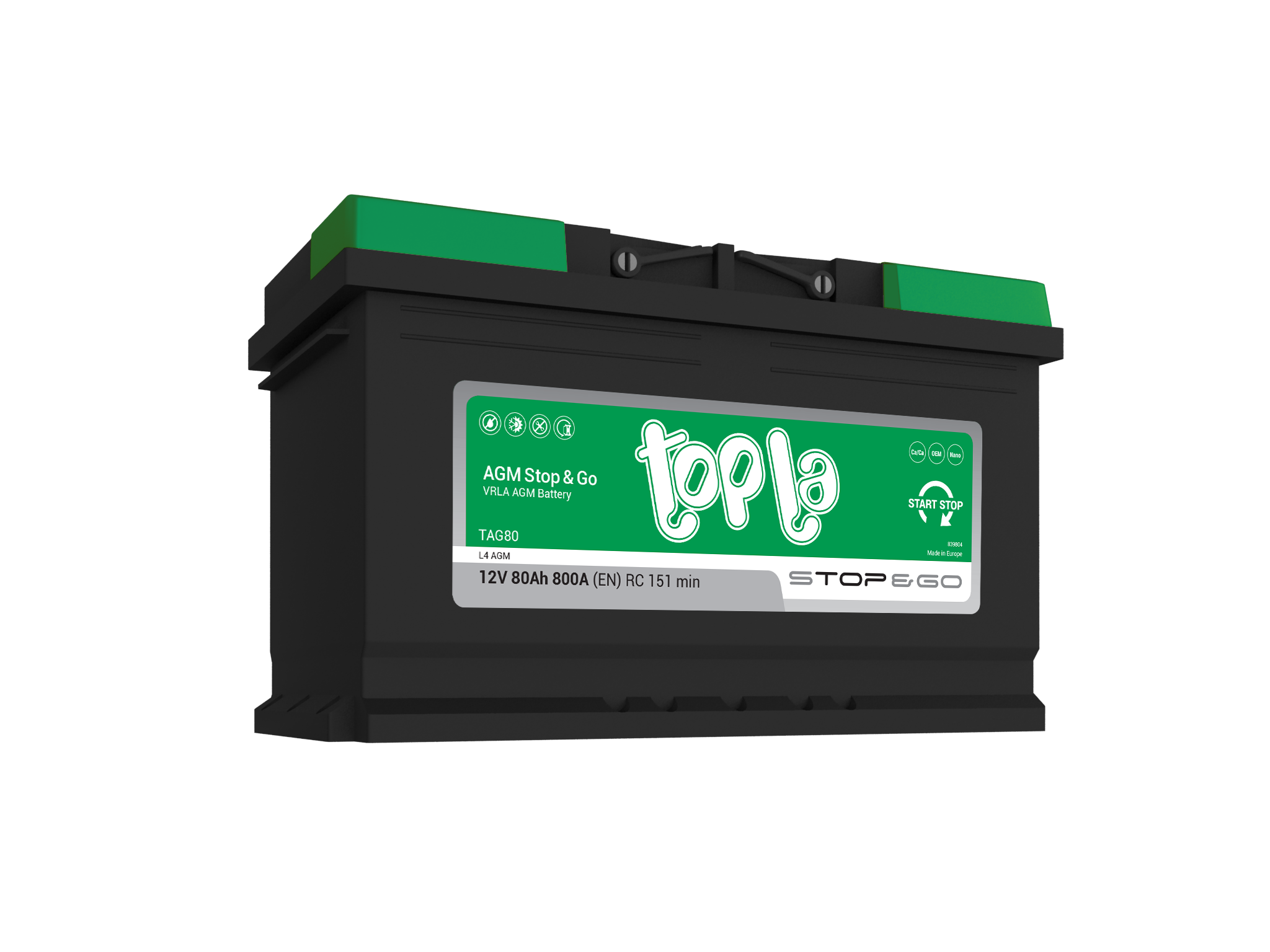 Topla AGM Stop&Go 80 Ah TAG80